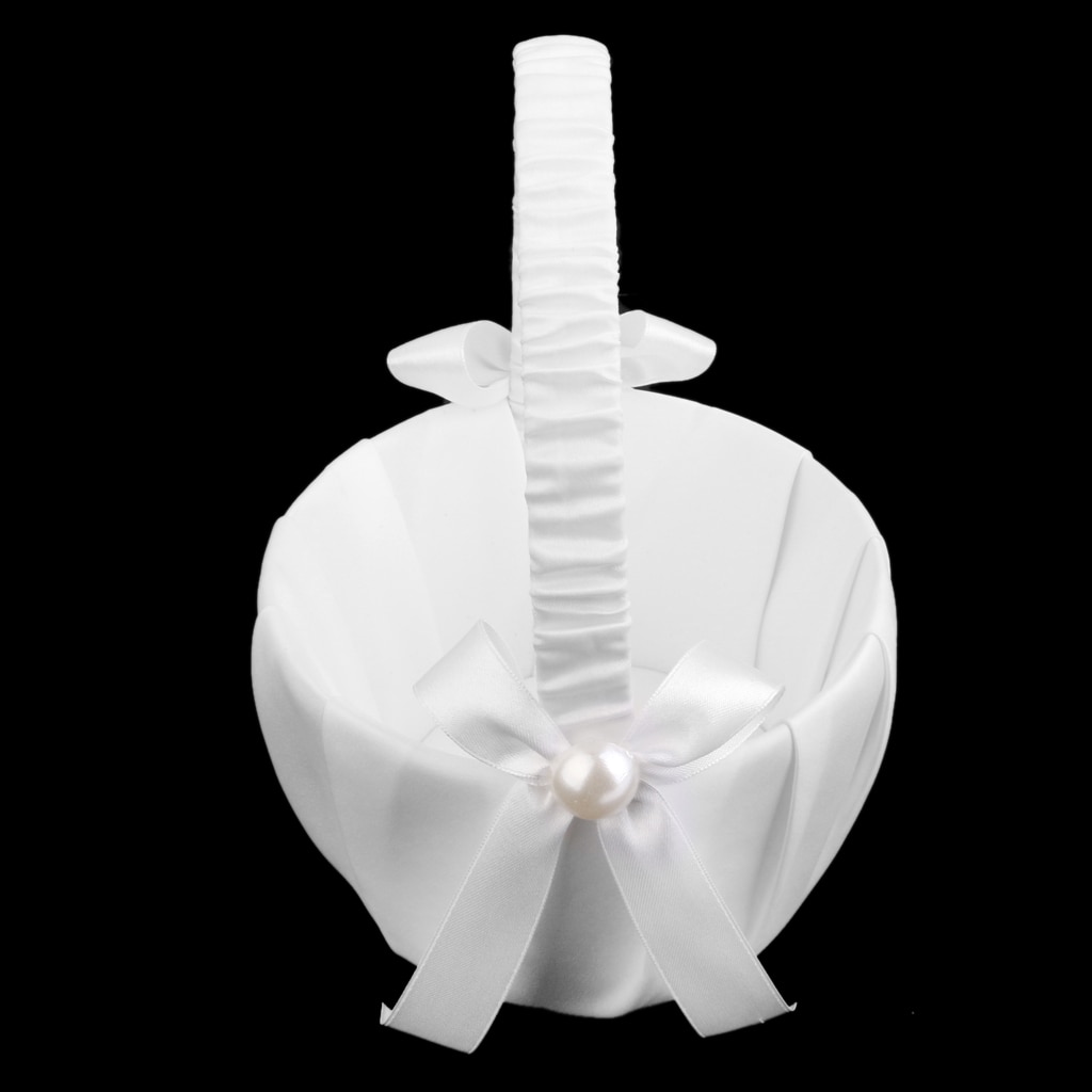 Flower Girl Basket Satin Prop
