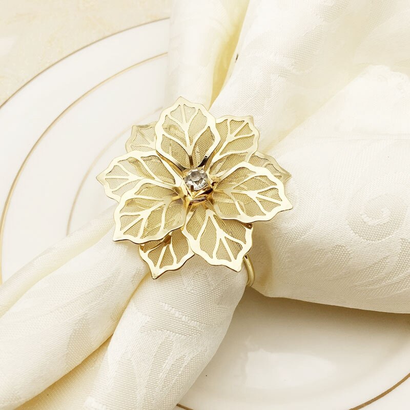 Flower Metal Napkin Rings (10pcs)