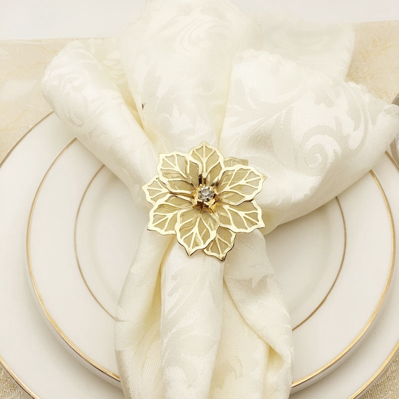 Flower Metal Napkin Rings (10pcs)