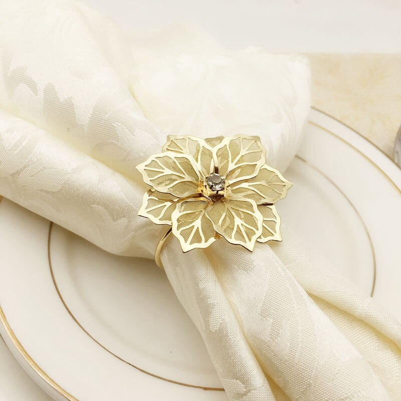 Flower Metal Napkin Rings (10pcs)