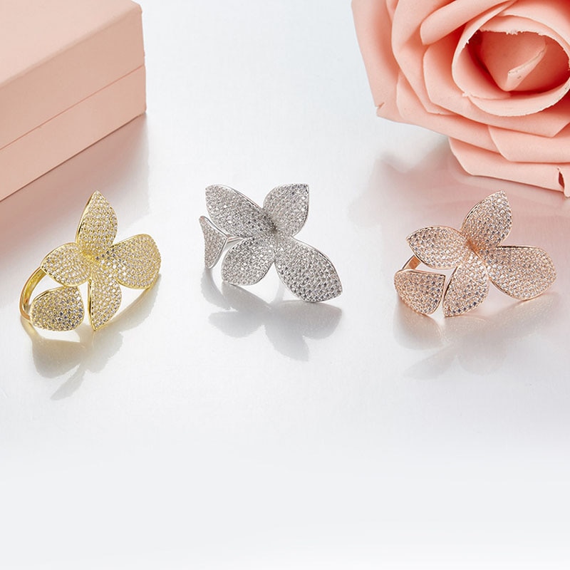 Flower Ring Elegant Party Rings Flower Ring Elegant Party Rings