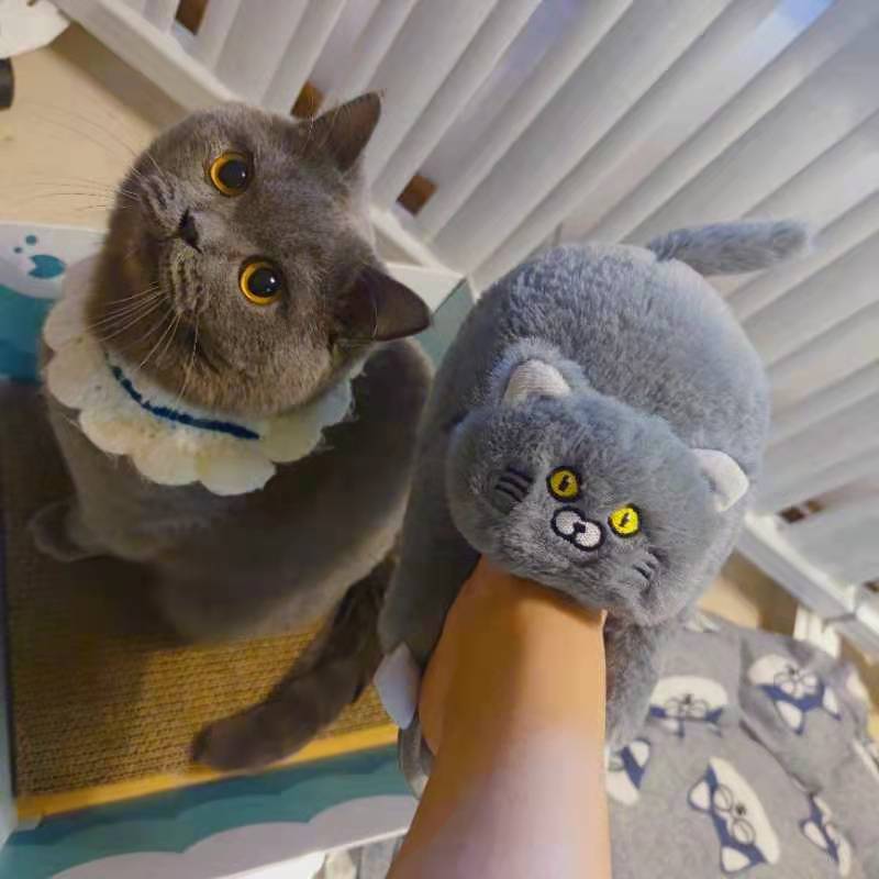 Fluffy Cat Slippers for Adults