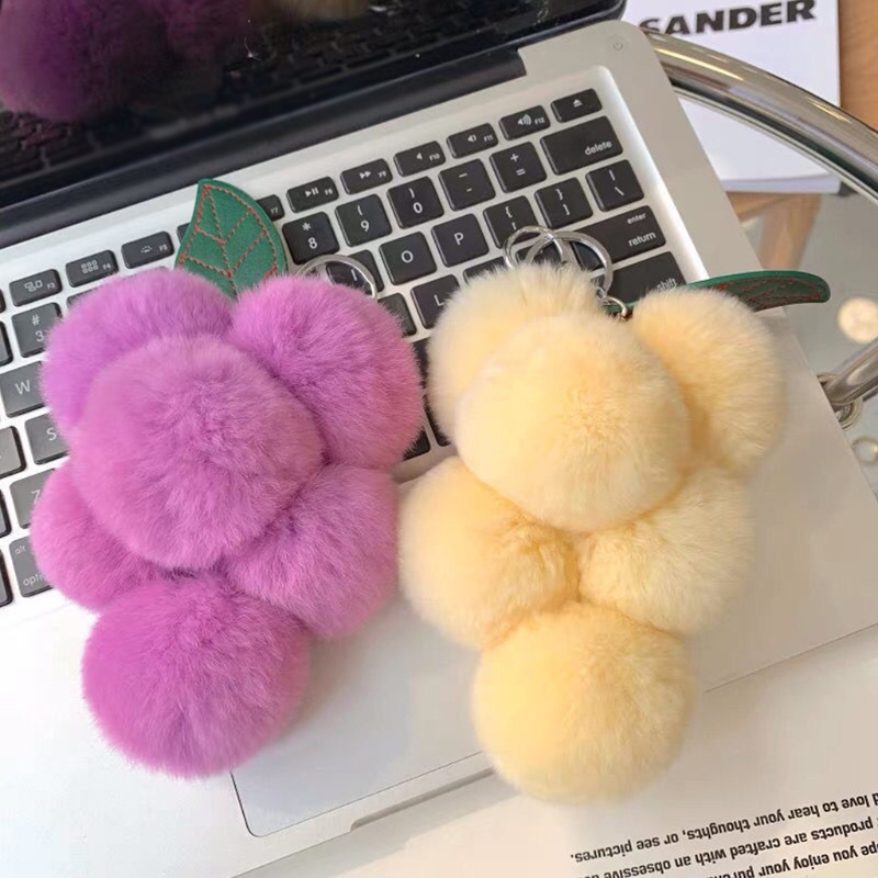 Fluffy Fur Pom Pom Grape Keychain Fluffy Fur Pom Pom Grape Keychain