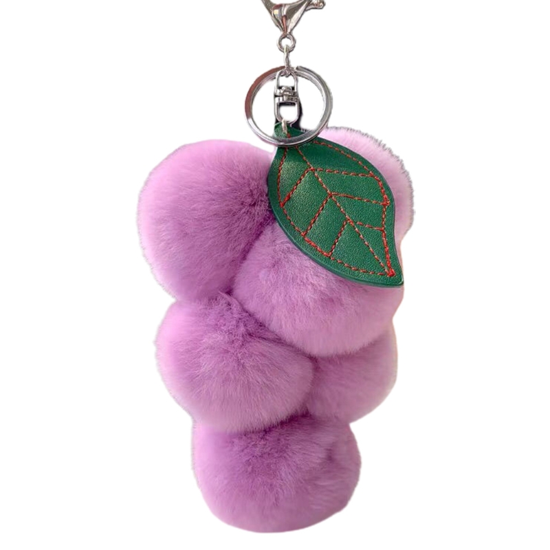 Fluffy Fur Pom Pom Grape Keychain Fluffy Fur Pom Pom Grape Keychain