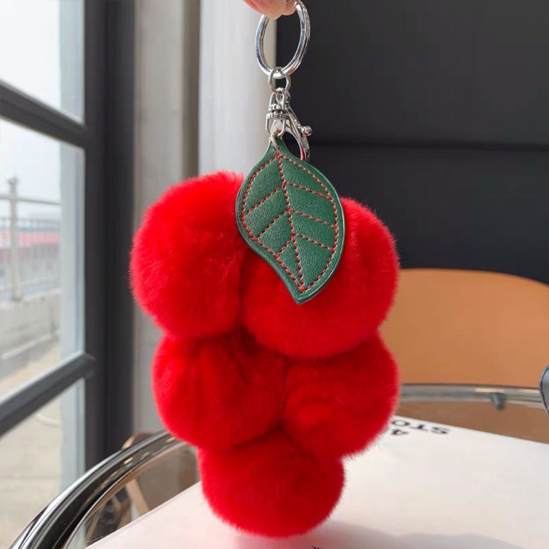 Fluffy Fur Pom Pom Grape Keychain Fluffy Fur Pom Pom Grape Keychain