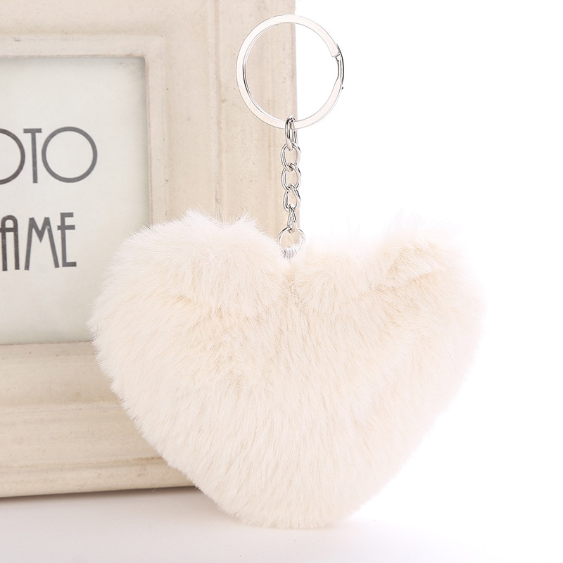 Fluffy Heart Shaped Keychain Fluffy Heart Shaped Keychain