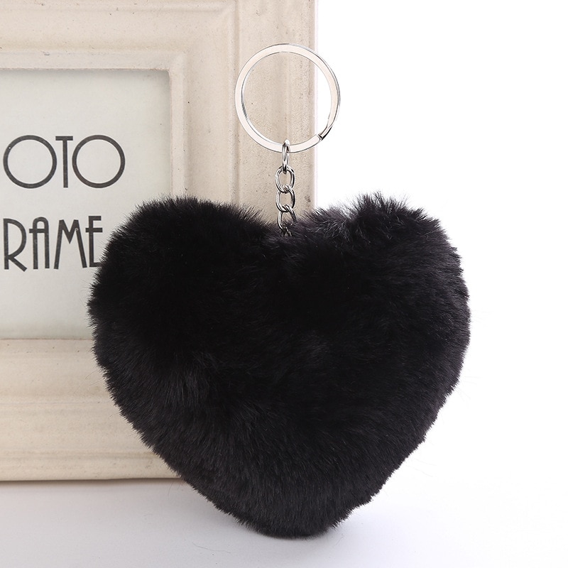 Fluffy Heart Shaped Keychain Fluffy Heart Shaped Keychain