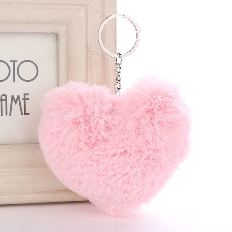 Fluffy Heart Shaped Keychain Fluffy Heart Shaped Keychain