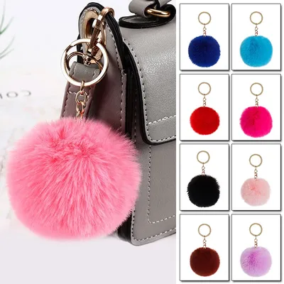 Fluffy Keychain Soft Bag Accessory Ball Fluffy Keychain Soft Bag Accessory Ball