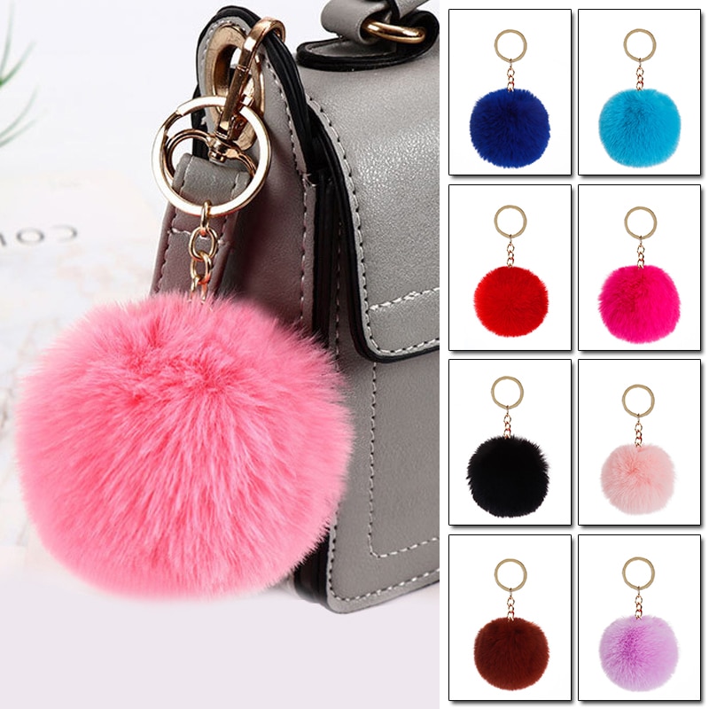 Fluffy Keychain Soft Bag Accessory Ball Fluffy Keychain Soft Bag Accessory Ball
