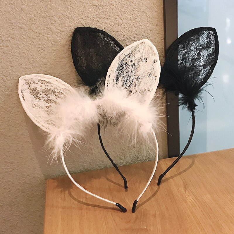 Fluffy Lace Cat Ears Headband