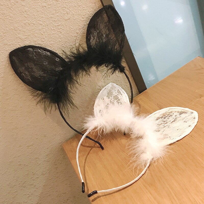Fluffy Lace Cat Ears Headband