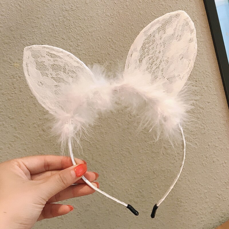 Fluffy Lace Cat Ears Headband