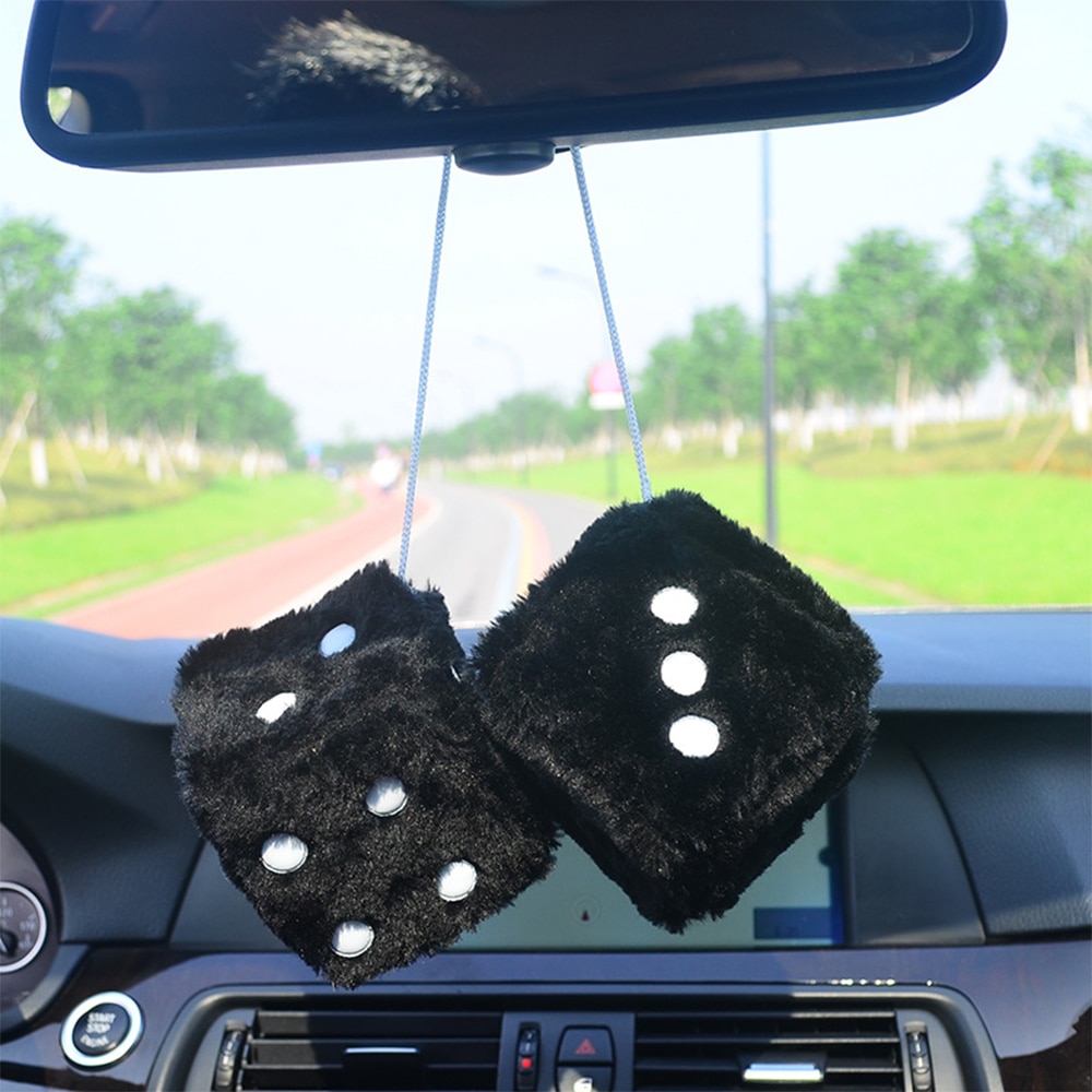 Fluffy Mirror Hanging Dice for Car Fluffy Mirror Hanging Dice for Car