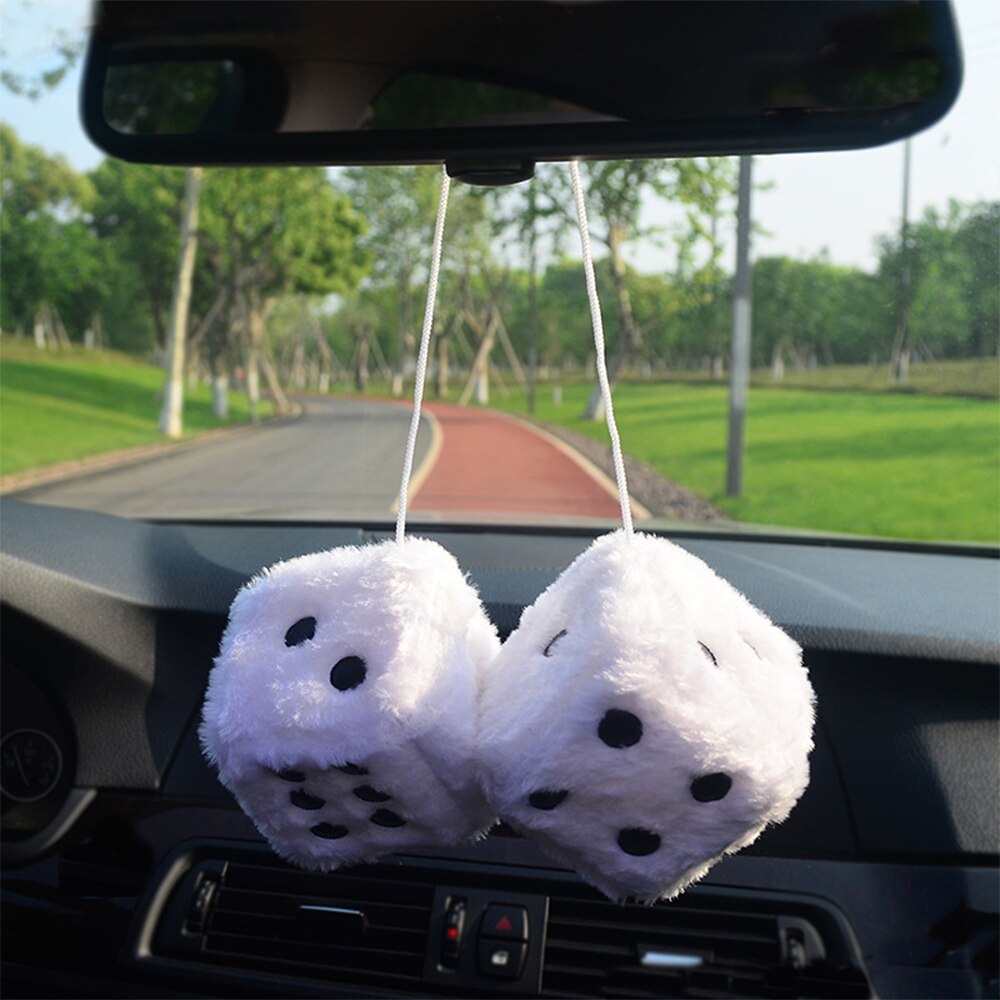 Fluffy Mirror Hanging Dice for Car Fluffy Mirror Hanging Dice for Car