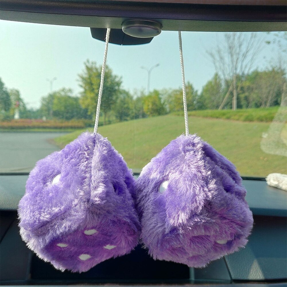 Fluffy Mirror Hanging Dice for Car Fluffy Mirror Hanging Dice for Car