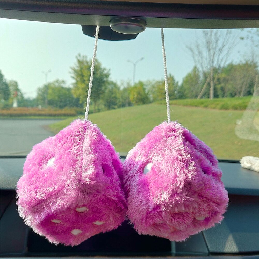 Fluffy Mirror Hanging Dice for Car Fluffy Mirror Hanging Dice for Car