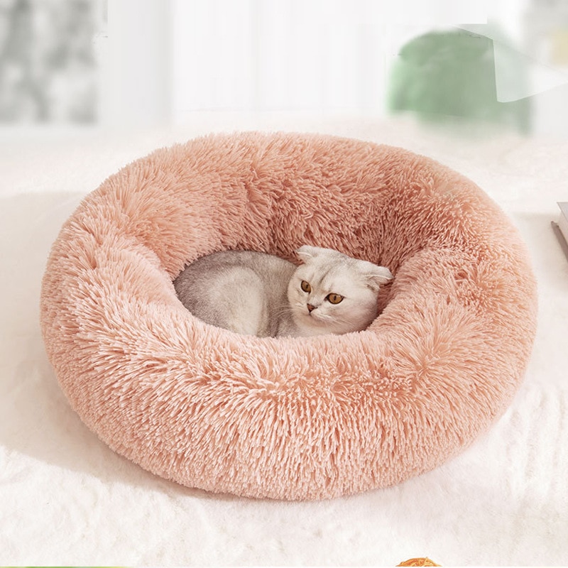 Fluffy Round Dog Bed Plush Cushion Fluffy Round Dog Bed Plush Cushion