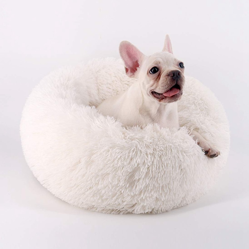 Fluffy Round Dog Bed Plush Cushion