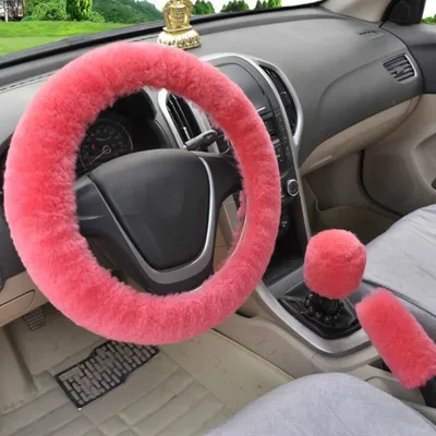 Fluffy Steering Wheel Cover Set Fluffy Steering Wheel Cover Set