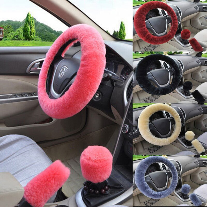 Fluffy Steering Wheel Cover Set Fluffy Steering Wheel Cover Set
