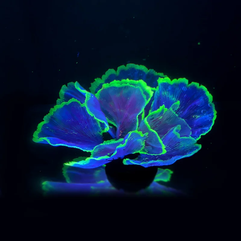 Fluorescent Aquarium Decor Fish Tank Landscaping Coral Simulation Lettuce Coral Ornaments Small Underwater World