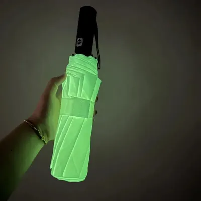 Fluorescent Luminous Fully Automatic Fold Umbrella Solid Color Minimalist Creativity Windproof Durable Sunny& Rainy Fluorescent Luminous Fully Automatic Fold Umbrella Solid Color Minimalist Creativity Windproof Durable Sunny& Rainy