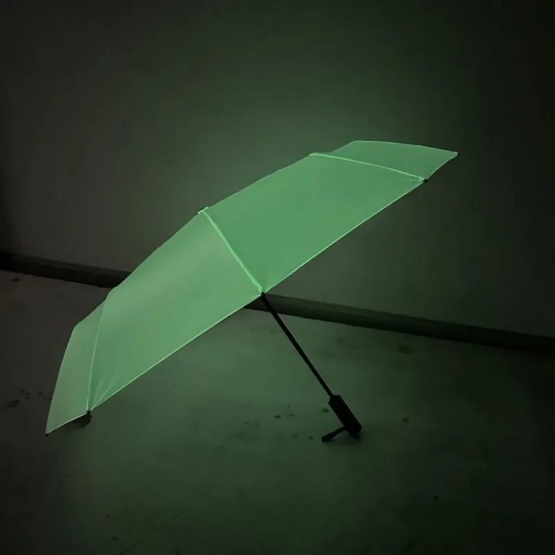 Fluorescent Luminous Fully Automatic Fold Umbrella Solid Color Minimalist Creativity Windproof Durable Sunny& Rainy Fluorescent Luminous Fully Automatic Fold Umbrella Solid Color Minimalist Creativity Windproof Durable Sunny& Rainy