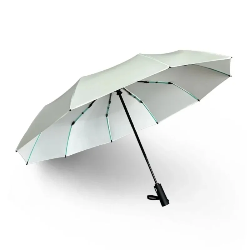 Fluorescent Luminous Fully Automatic Fold Umbrella Solid Color Minimalist Creativity Windproof Durable Sunny& Rainy Fluorescent Luminous Fully Automatic Fold Umbrella Solid Color Minimalist Creativity Windproof Durable Sunny& Rainy