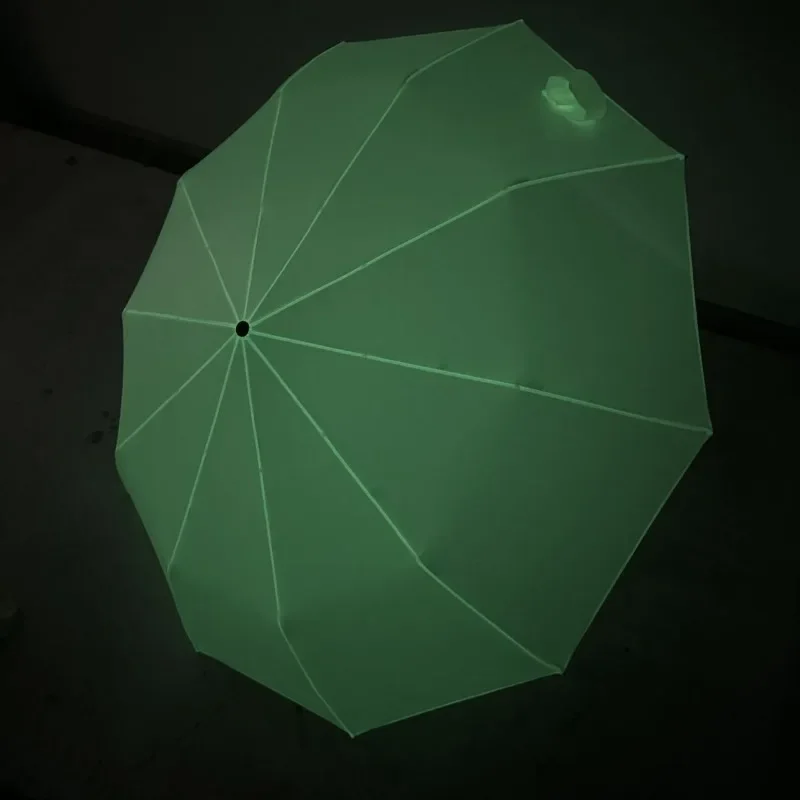 Fluorescent Luminous Fully Automatic Fold Umbrella Solid Color Minimalist Creativity Windproof Durable Sunny& Rainy Fluorescent Luminous Fully Automatic Fold Umbrella Solid Color Minimalist Creativity Windproof Durable Sunny& Rainy