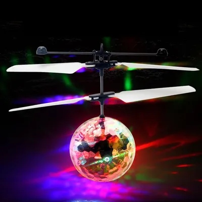 Flying Disco Ball LED Light with Propeller Flying Disco Ball LED Light with Propeller