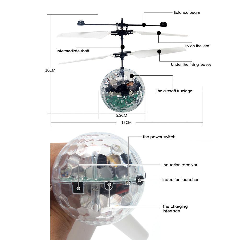 Flying Disco Ball LED Light with Propeller Flying Disco Ball LED Light with Propeller