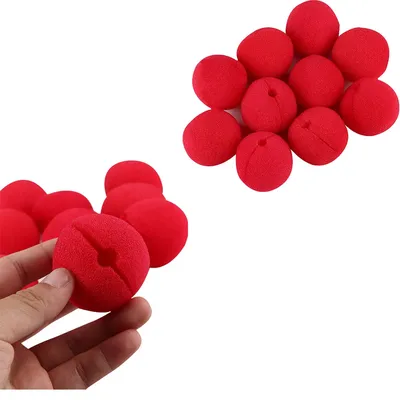 Foam Red Clown Noses (10 pcs)