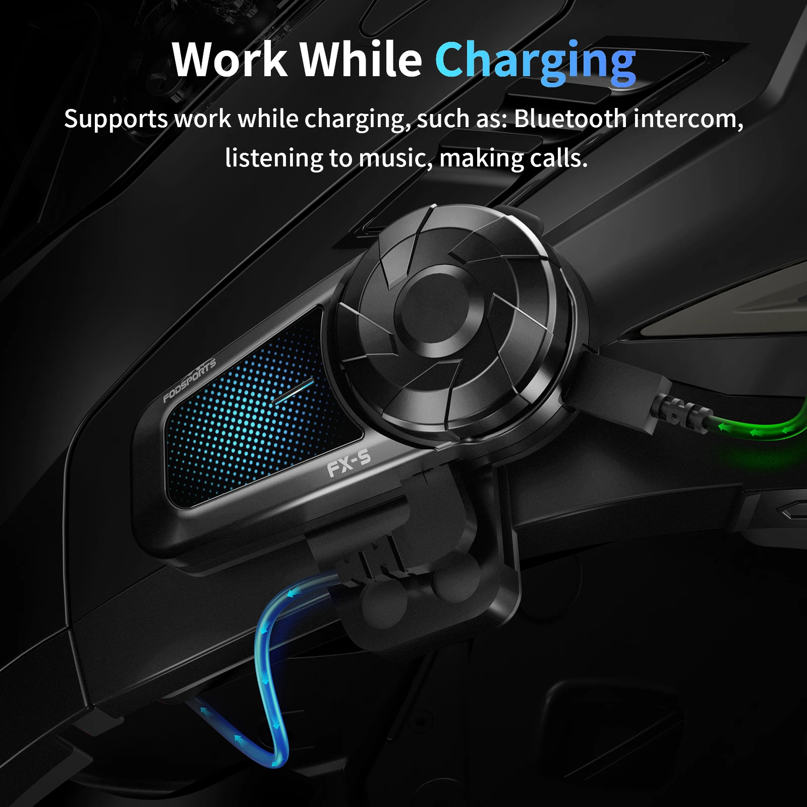 Fodsports FX-S Motorcycle Intercom,Bluetooth Helmet Intercom,Motorcycle Headset,1000M,BT5.4 Fodsports FX-S Motorcycle Intercom,Bluetooth Helmet Intercom,Motorcycle Headset,1000M,BT5.4