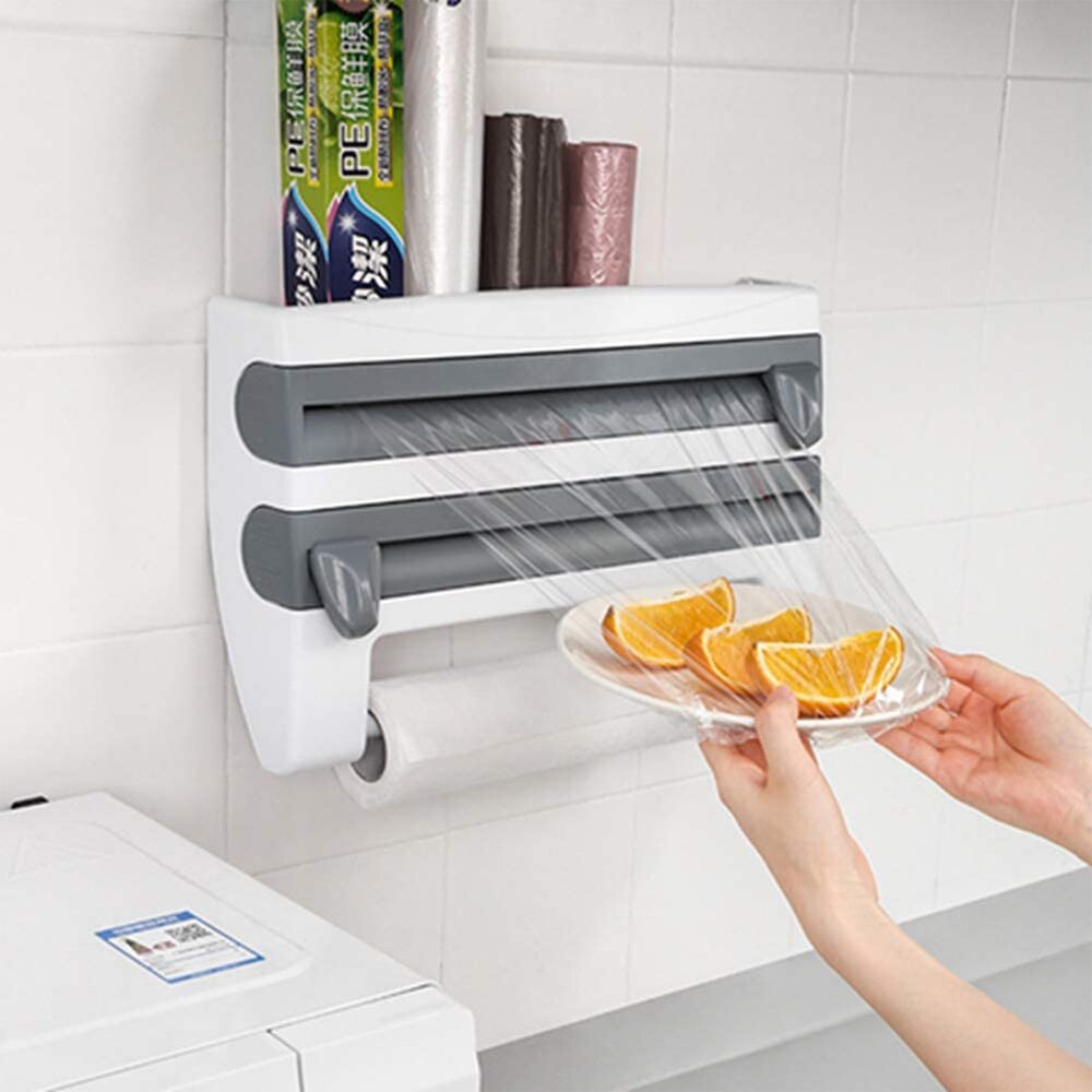 Foil and Plastic Wrap Dispenser with Cutter Foil and Plastic Wrap Dispenser with Cutter