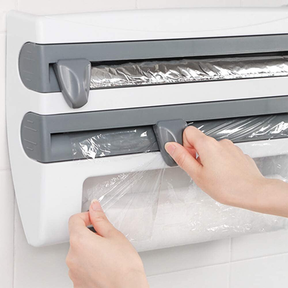 Foil and Plastic Wrap Dispenser with Cutter Foil and Plastic Wrap Dispenser with Cutter