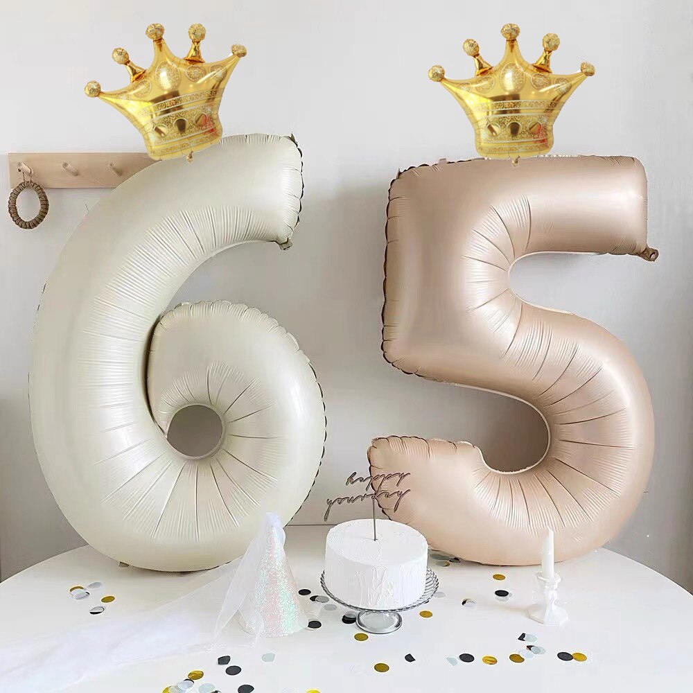 Foil Big Number Balloon with Crown
