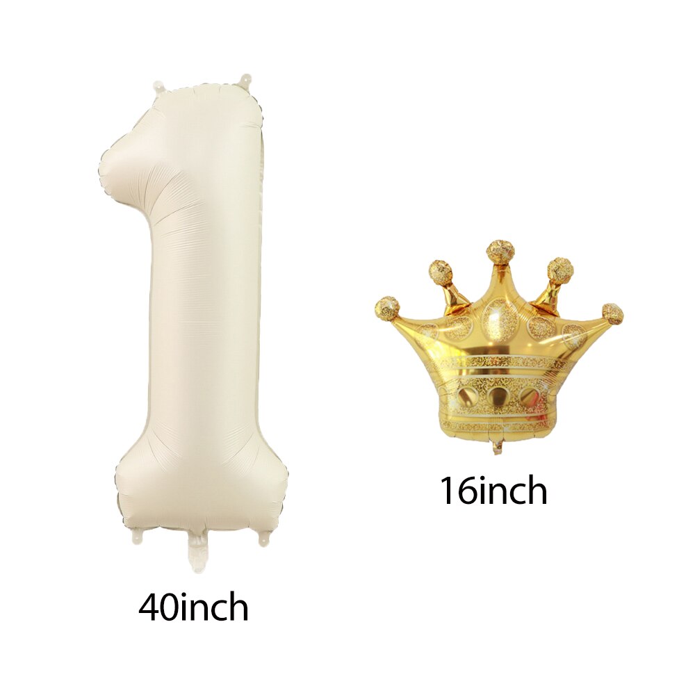 Foil Big Number Balloon with Crown