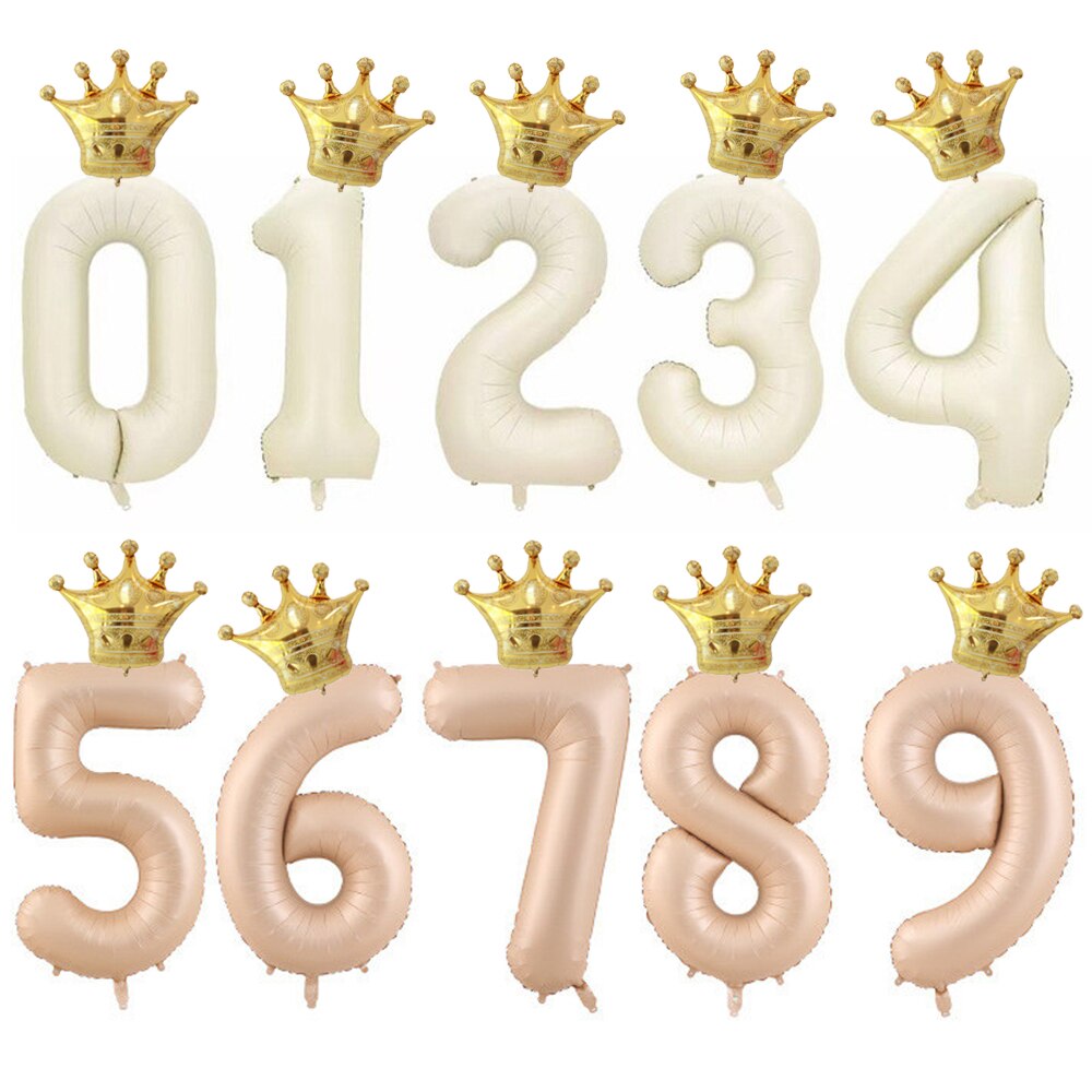 Foil Big Number Balloon with Crown