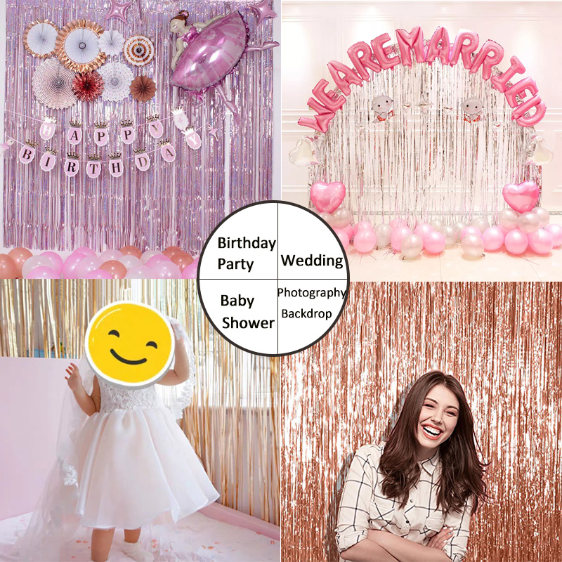 Foil Curtain Tinsel Fringe Backdrop Foil Curtain Tinsel Fringe Backdrop