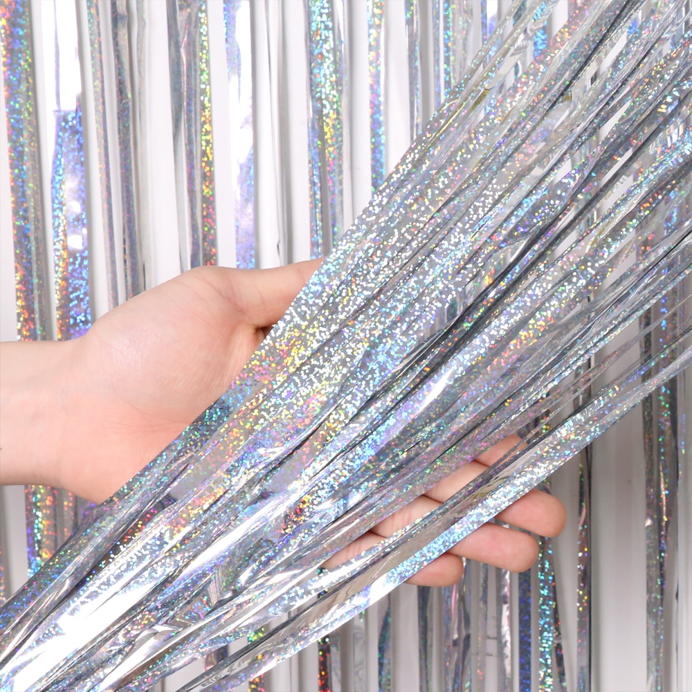Foil Curtain Tinsel Fringe Backdrop Foil Curtain Tinsel Fringe Backdrop