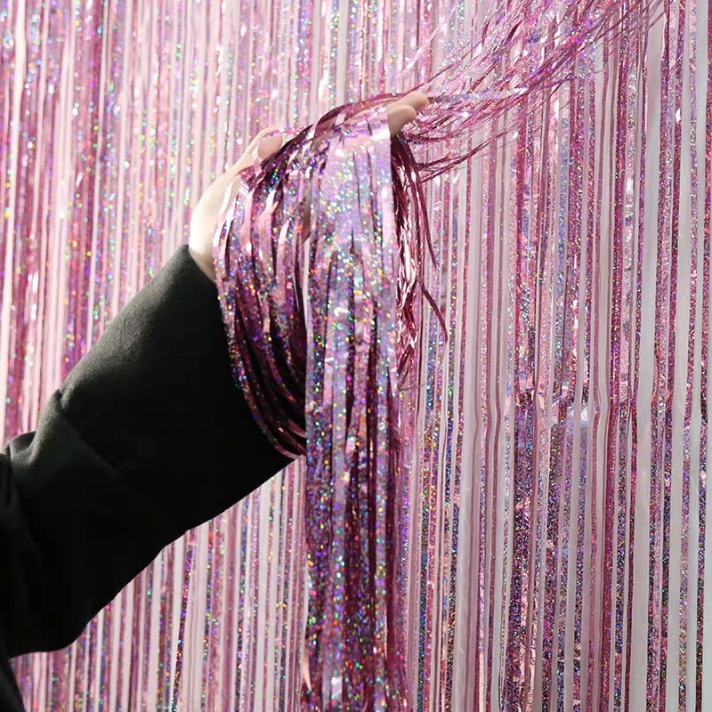 Foil Fringe Curtain Party Wall Decor Foil Fringe Curtain Party Wall Decor