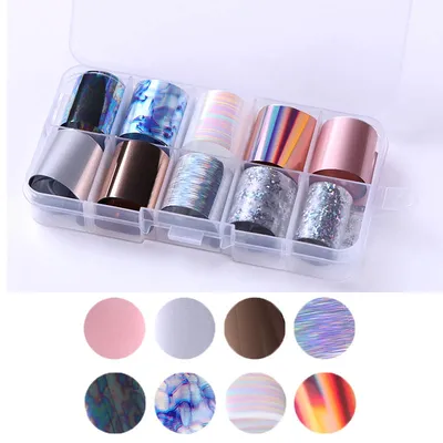 Foil Nail Stickers 10 Rolls Foil Nail Stickers 10 Rolls