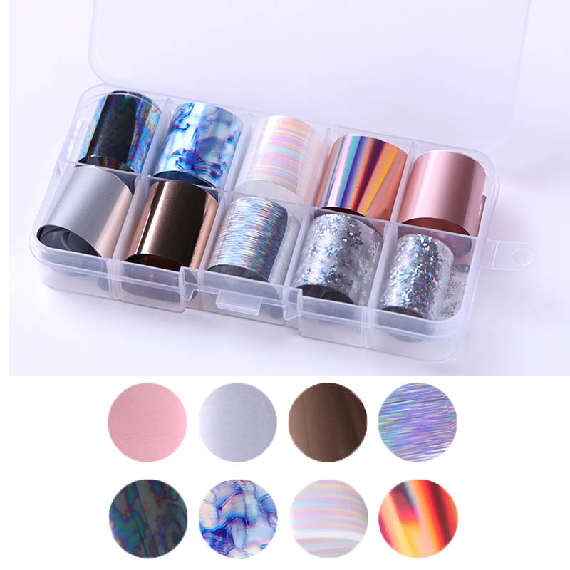 Foil Nail Stickers 10 Rolls