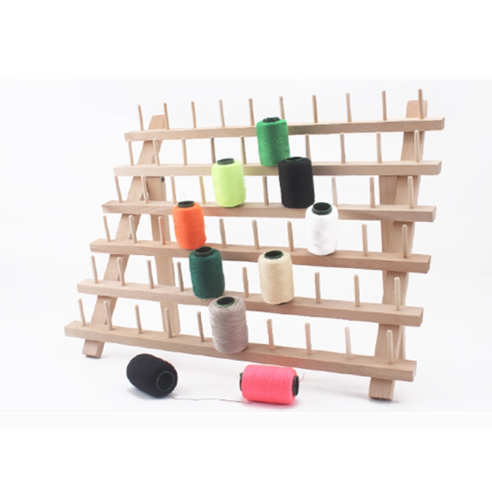 Foldable 60 Slot Wooden Thread Holder