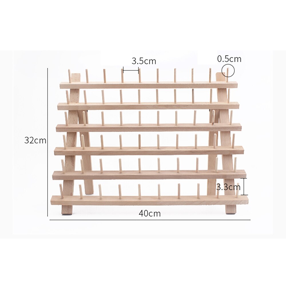 Foldable 60 Slot Wooden Thread Holder