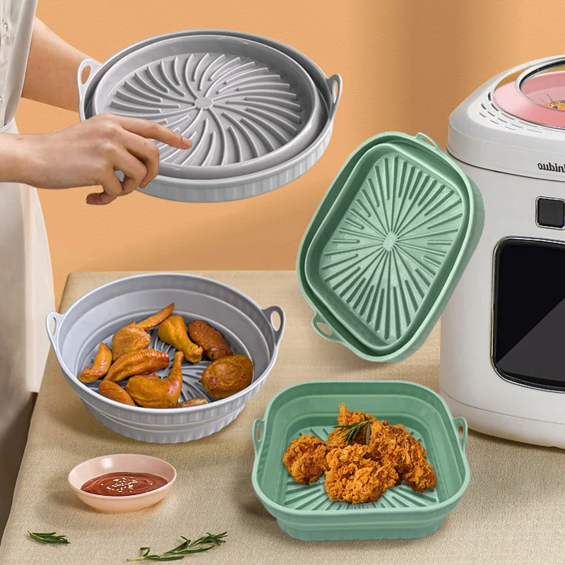 Foldable Air Fryer Silicone Liners Reusable Silicone Air Fryer Basket Food Safe Non Stick Air-Fryer Bakewa Kitchen Foldable Air Fryer Silicone Liners Reusable Silicone Air Fryer Basket Food Safe Non Stick Air-Fryer Bakewa Kitchen