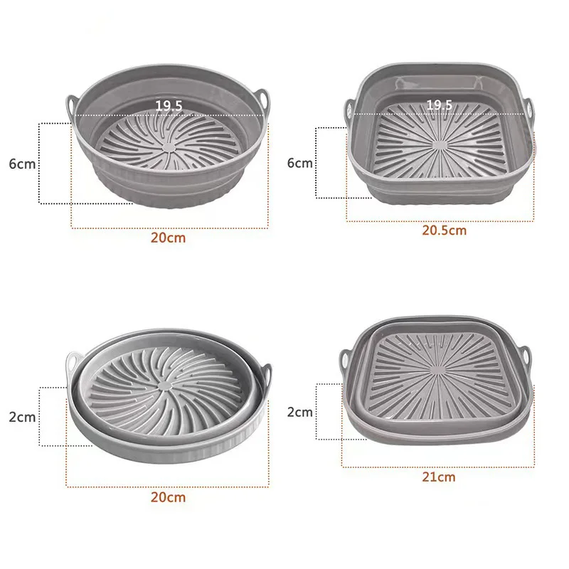 Foldable Air Fryer Silicone Liners Reusable Silicone Air Fryer Basket Food Safe Non Stick Air-Fryer Bakewa Kitchen Foldable Air Fryer Silicone Liners Reusable Silicone Air Fryer Basket Food Safe Non Stick Air-Fryer Bakewa Kitchen