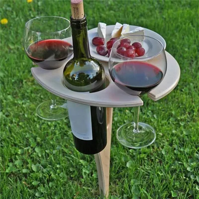 Foldable and Portable Outdoor Wine Table Foldable and Portable Outdoor Wine Table