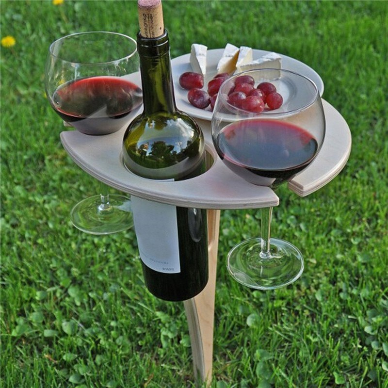 Foldable and Portable Outdoor Wine Table Foldable and Portable Outdoor Wine Table